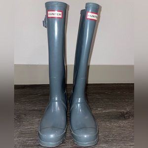 Hunter Grey Rain Boots- Women’s Tall Original Glossy